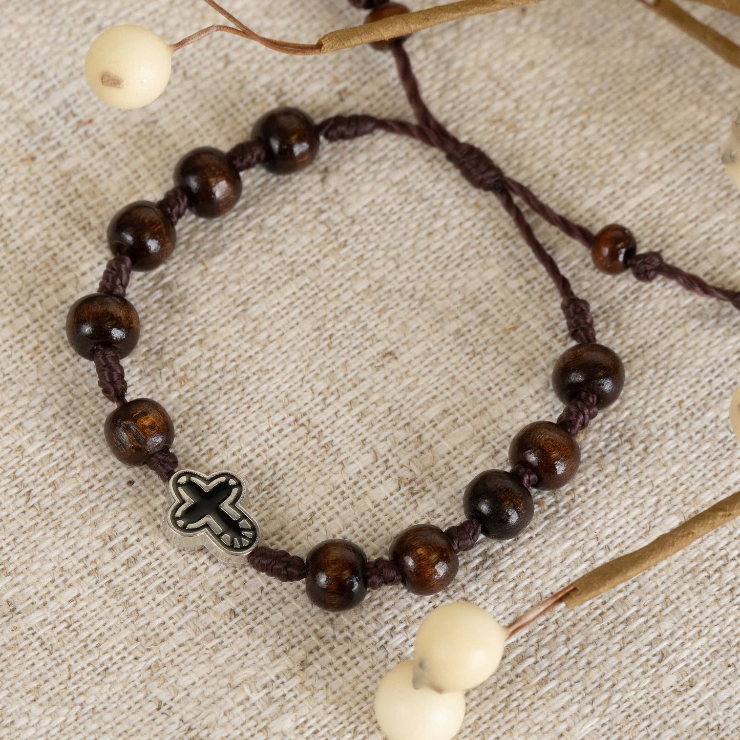 Jordan Unisex Adjustable Beaded Cross Bracelet