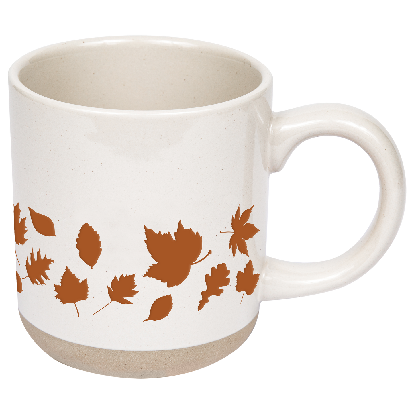 Coffee Mug - Orange Leaves Stoneware | Fall Decor, Autumn Drinkware