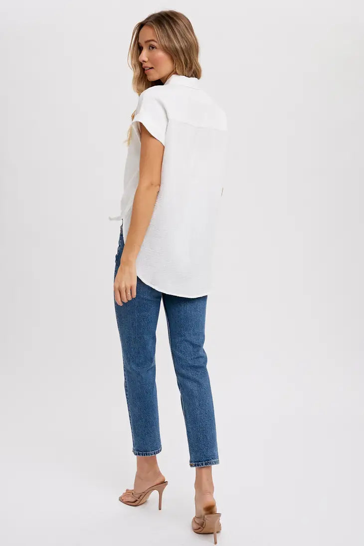 IVORY ESSENTIAL BUTTON UP COTTON SHIRT