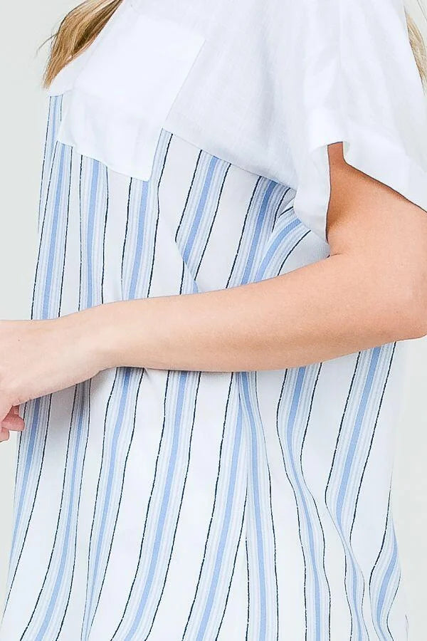 Texture Linen Stripe Top