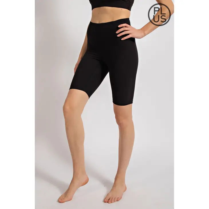 CURVY BASIC BIKER SHORTS