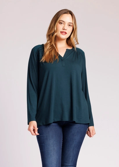 CURVY Roselyn Long Sleeve Knit Top