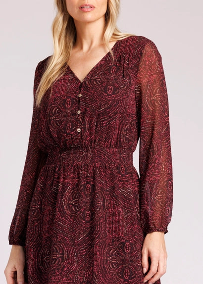 Theadora Long Sleeve V-Neck Dress