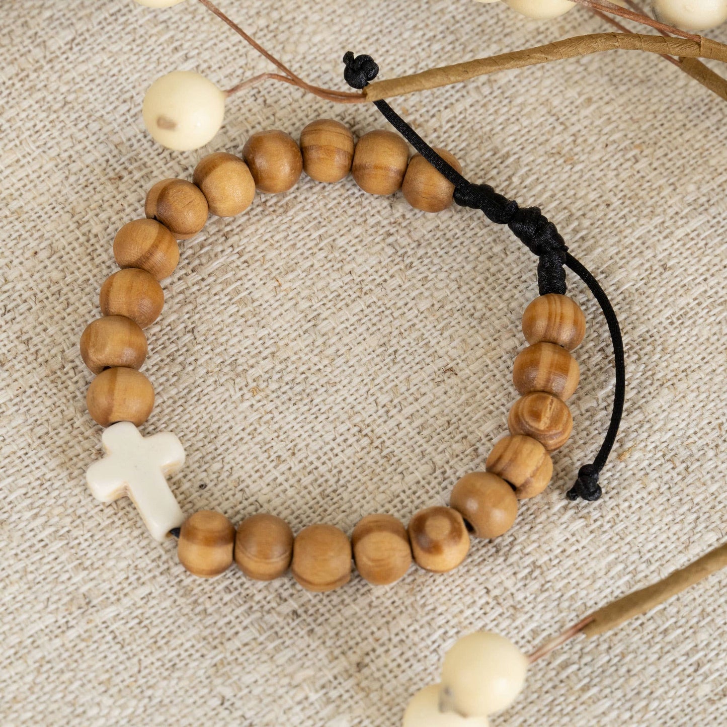 Jordan Unisex Adjustable Beaded Cross Bracelet