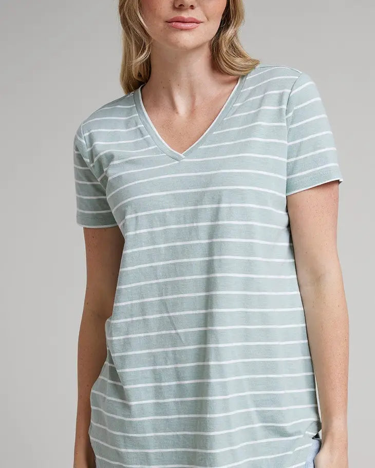 Jadeite Amber V-Neck Tee