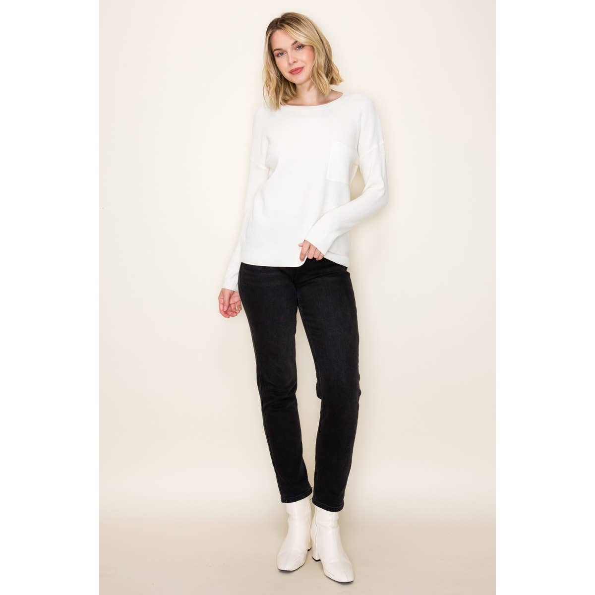 STACCATO - WAFFLE TEXTURED PULLOVER SWEATER STACCATO