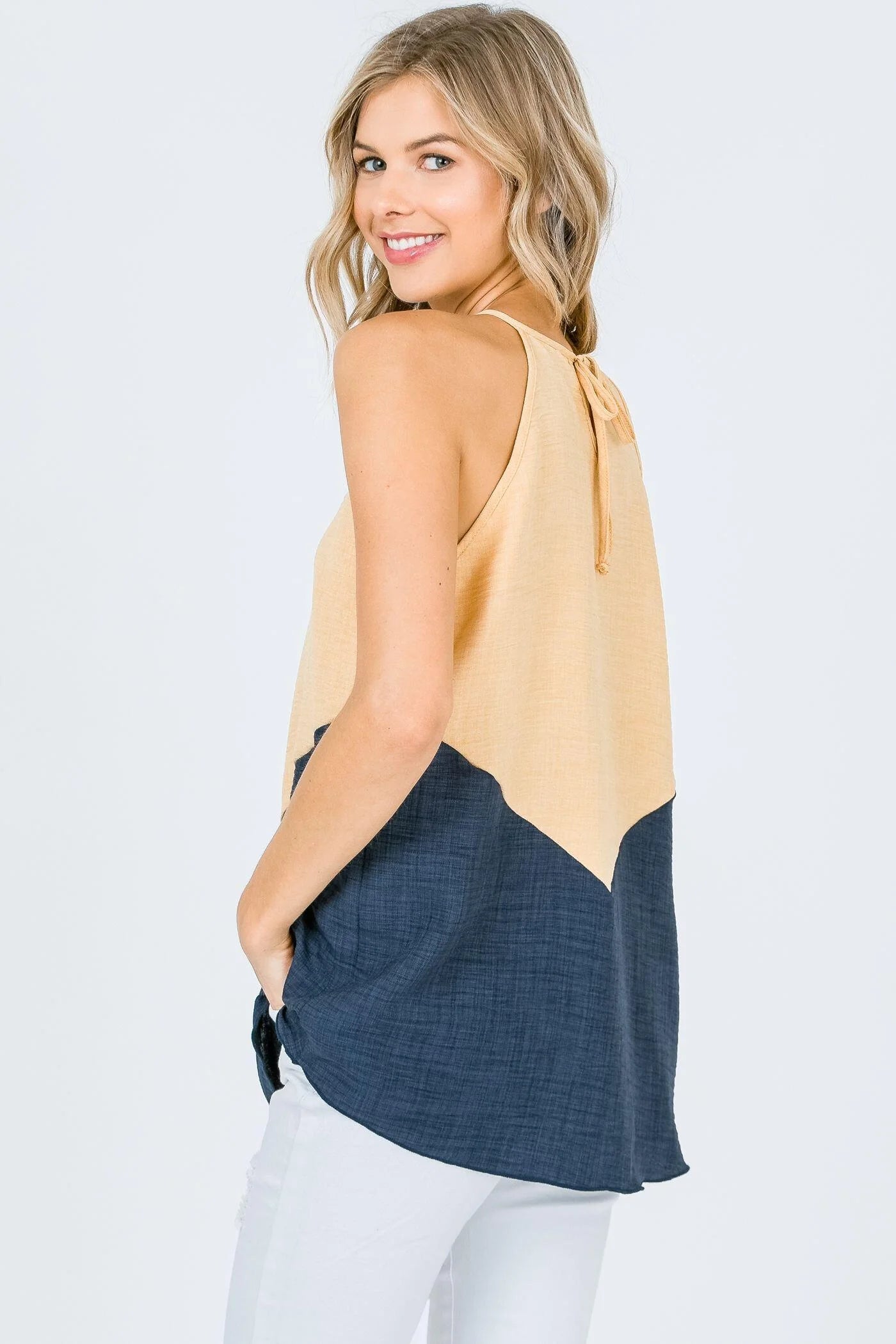Halter Color Block Top