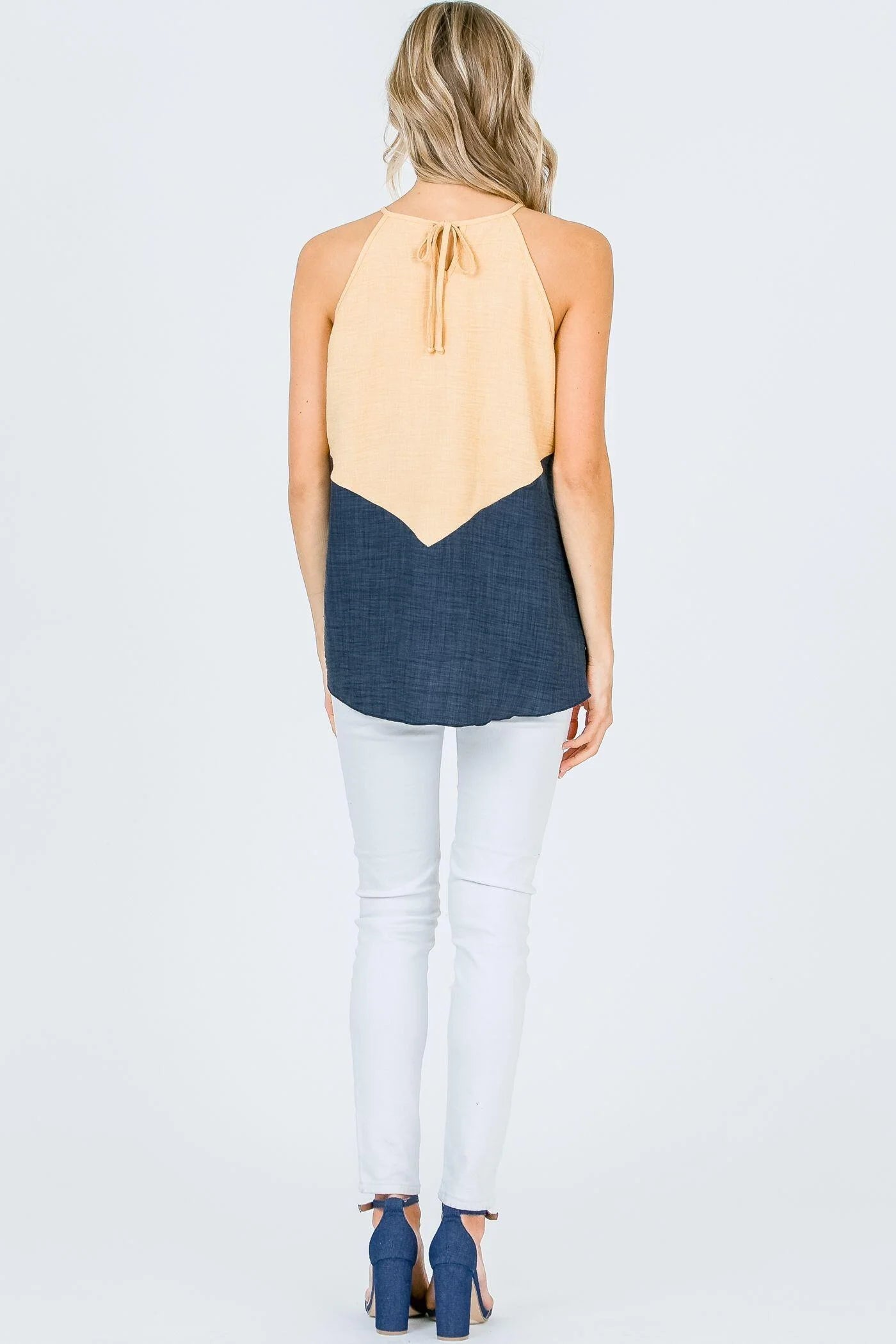 Halter Color Block Top
