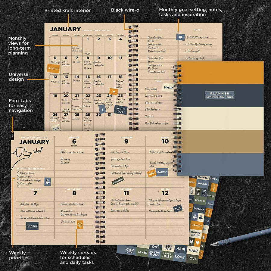2025 Element Layers Medium Weekly Monthly Planner Core TF Publishing - Paper Goods