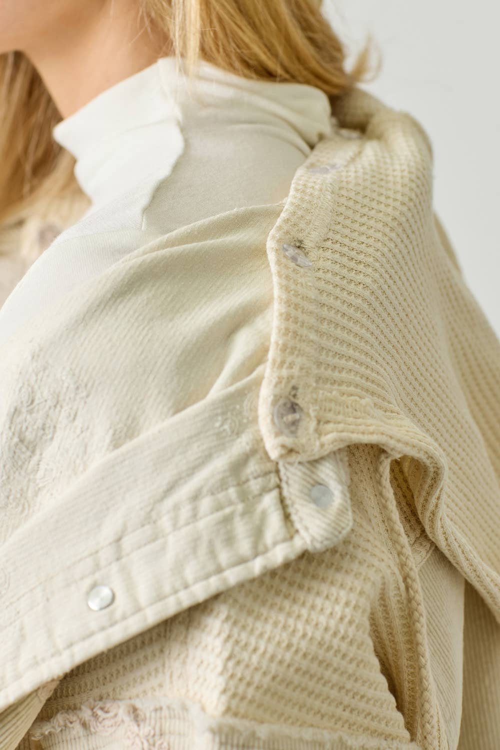 Mystree - 60828 Flower Embroidery Hoodie Jacket Mystree
