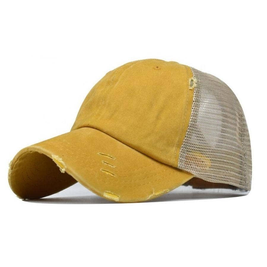 BB Distressed Ponytail Cap