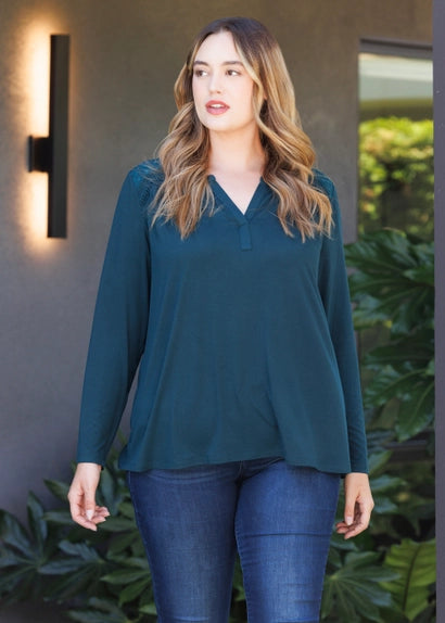 CURVY Roselyn Long Sleeve Knit Top