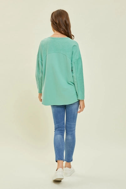 SOFT JADE FRENCH TERRY OVERSIZED LAYERING TOP