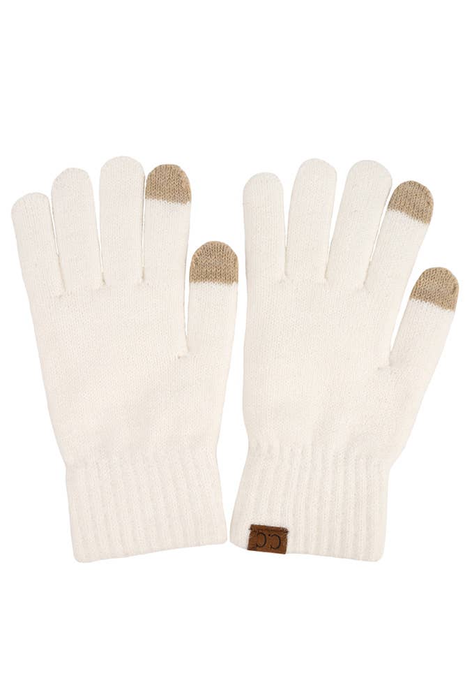 C.C Heather Knit Plain Gloves Hana