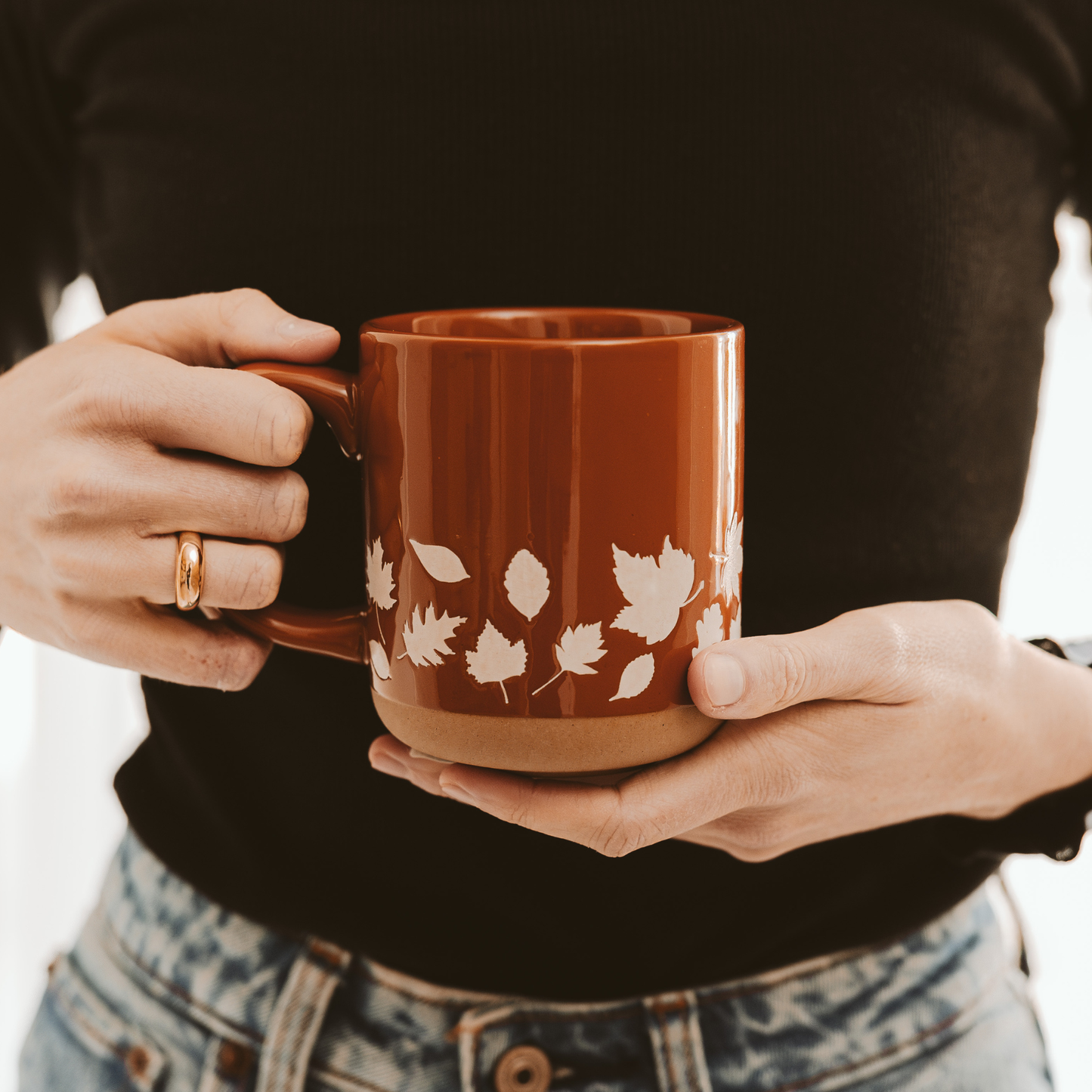 Coffee Mug - Fall Leaves 14oz Stoneware | Fall Decor & Autumn Gifts