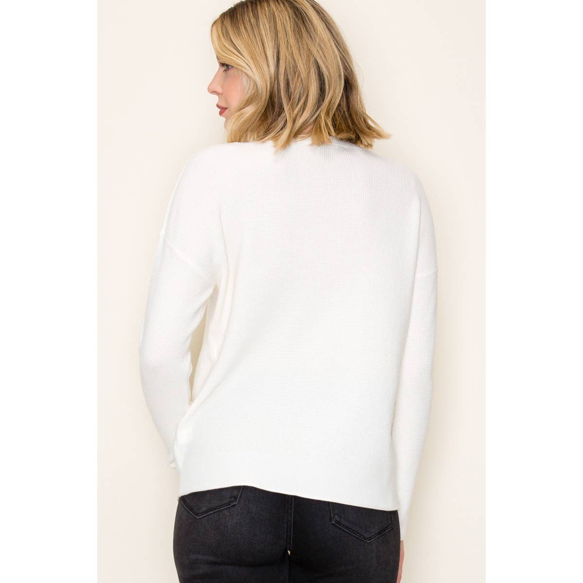 STACCATO - WAFFLE TEXTURED PULLOVER SWEATER STACCATO