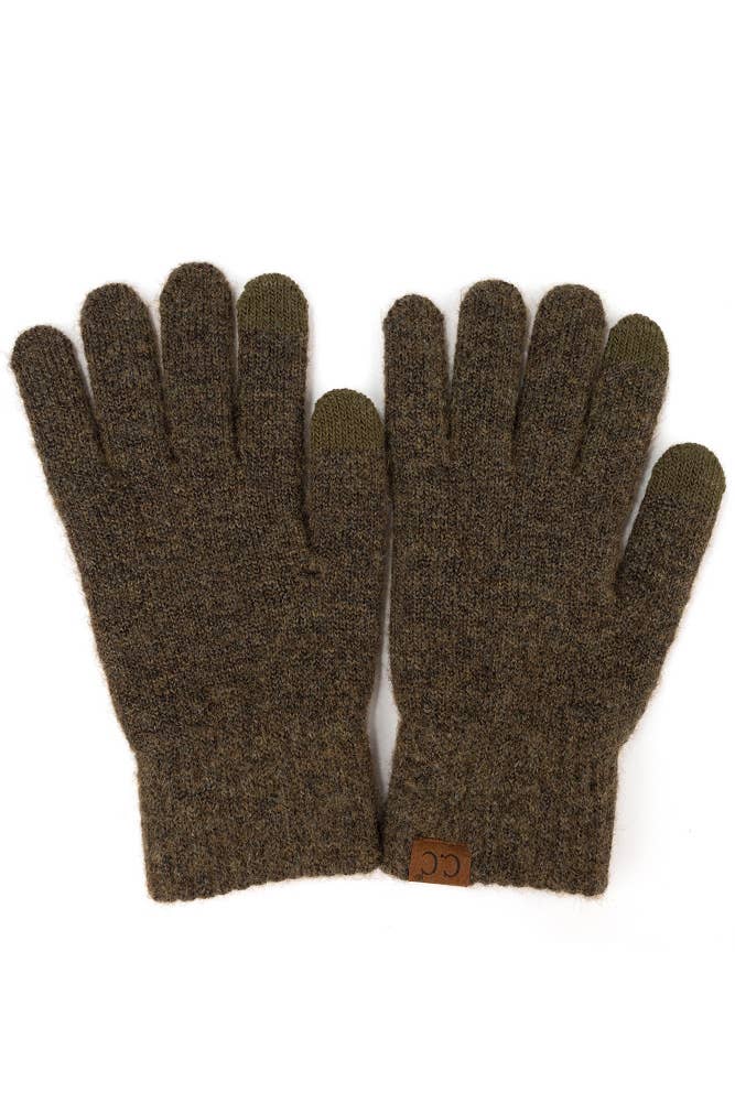 C.C Heather Knit Plain Gloves Hana