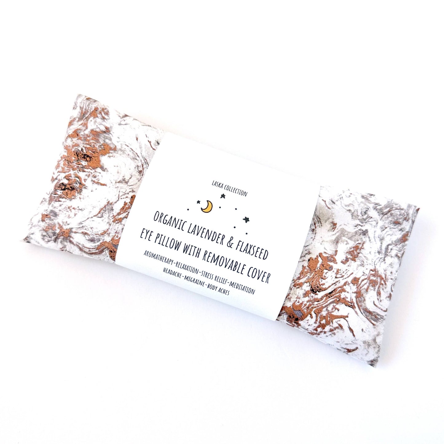 Organic Lavender Eye Pillow - Metallic Copper Pink Marble