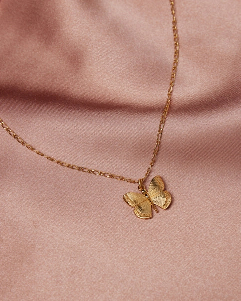 Gold Butterfly Charm Necklace