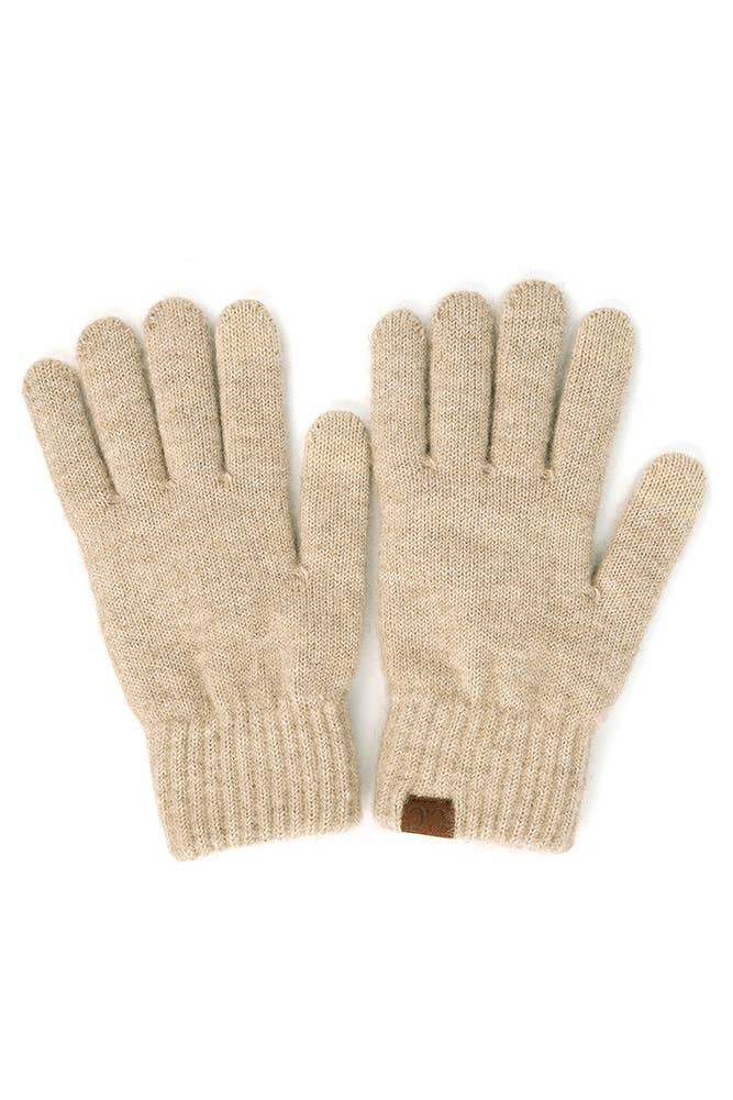 C.C Heather Knit Plain Gloves Hana