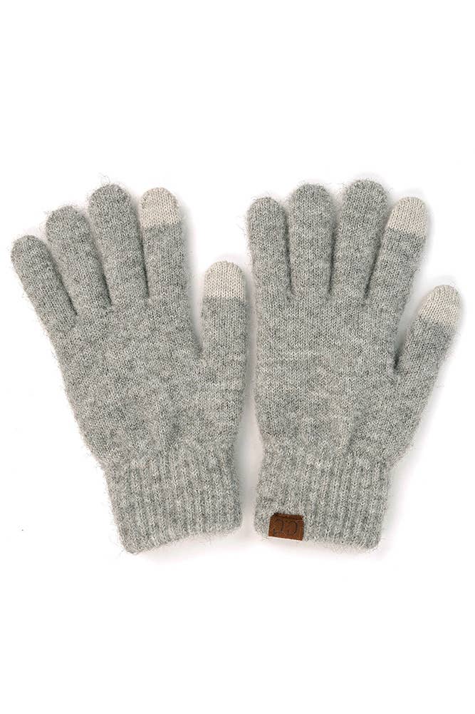 C.C Heather Knit Plain Gloves Hana