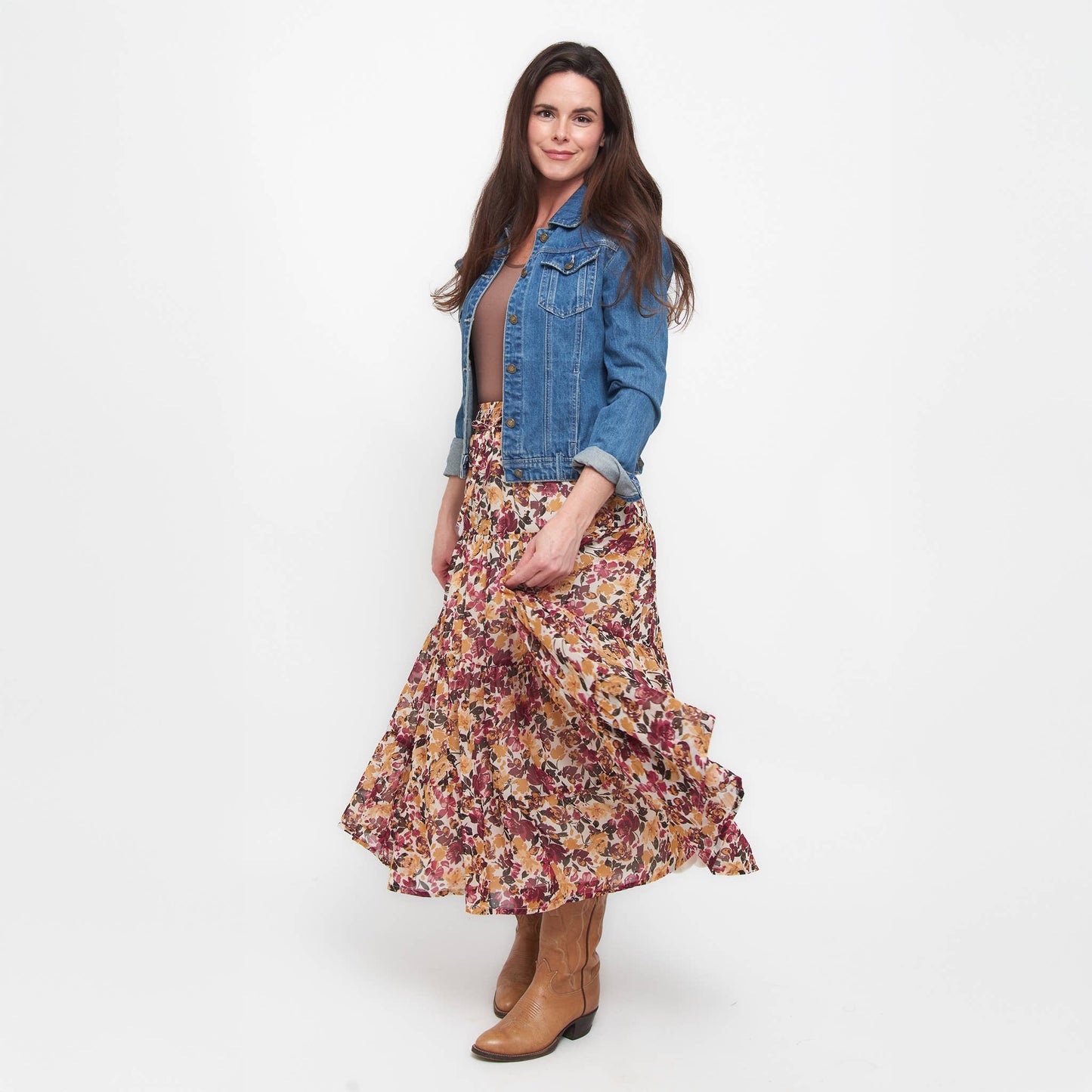 Elsie & Zoey - Hazel Georgette Tiered Maxi Skirt