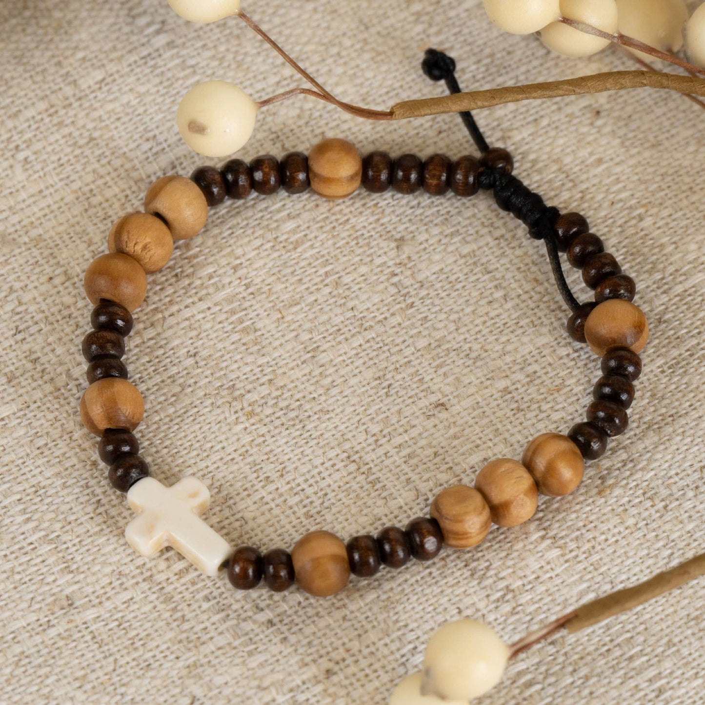 Jordan Unisex Adjustable Beaded Cross Bracelet