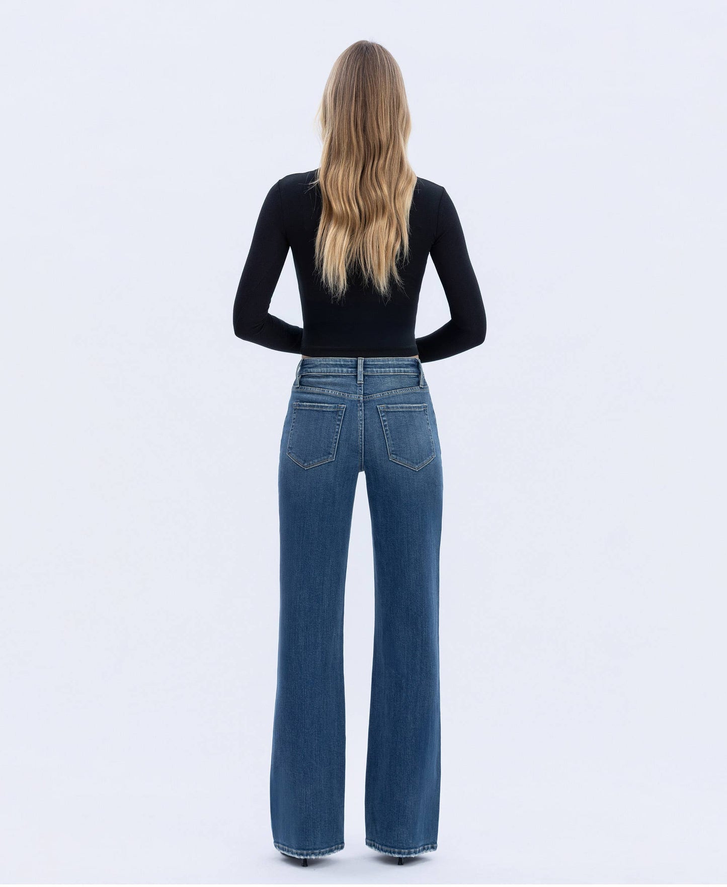FLYING MONKEY - HIGH RISE FULL LENGTH VINTAGE FLARE JEANS F6268 FLYING MONKEY