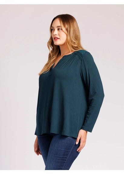 CURVY Roselyn Long Sleeve Knit Top