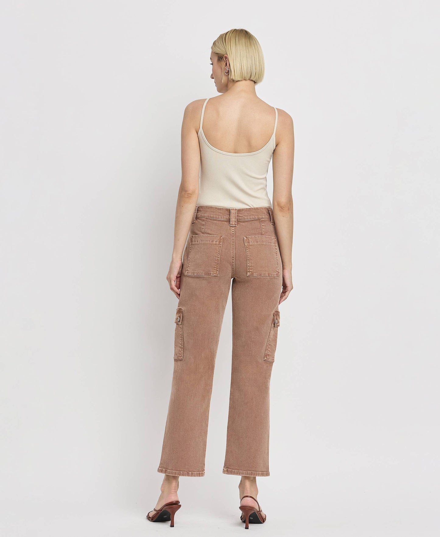 FLYING MONKEY - HIGH RISE STRAIGHT CARGO JEANS F5681AT FLYING MONKEY