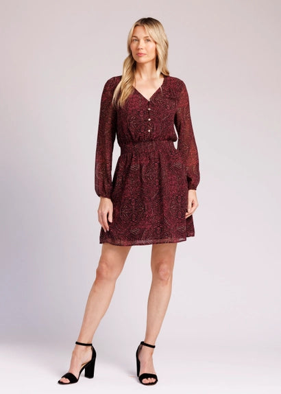 Theadora Long Sleeve V-Neck Dress