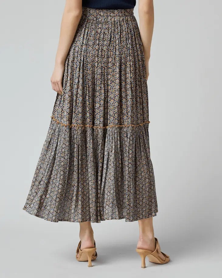 Rena Tiered Geo Floral Skirt