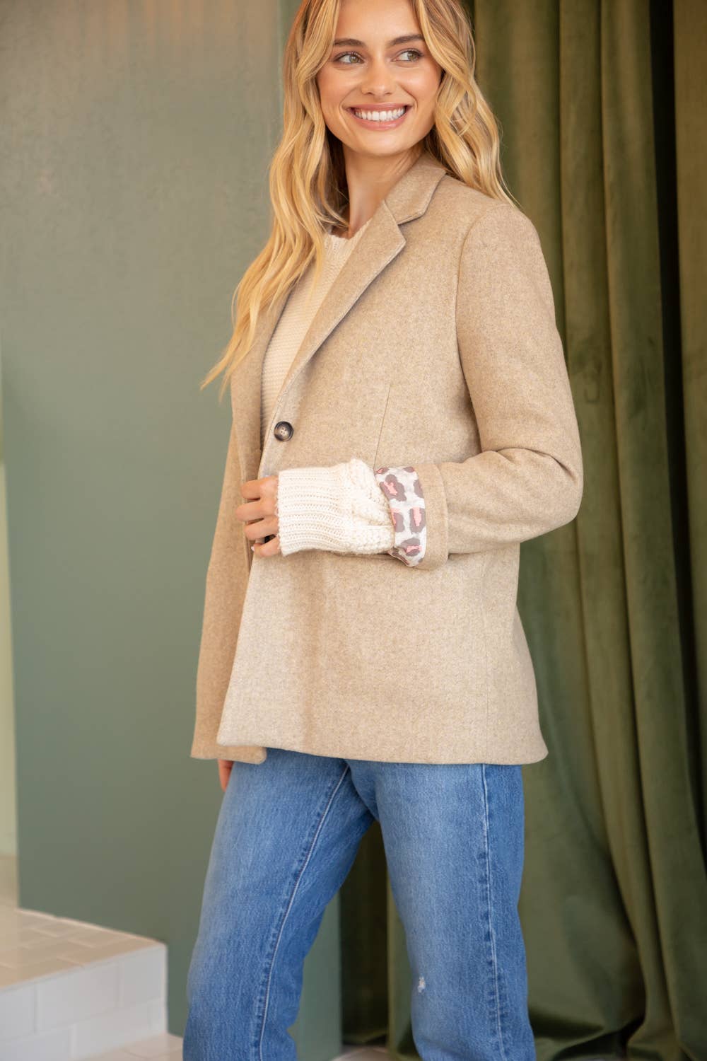 Double Button Wool Tailored Jacket