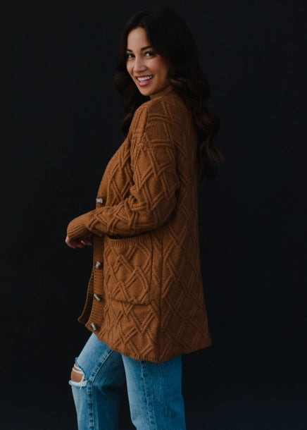 Brown Button Up Cardigan