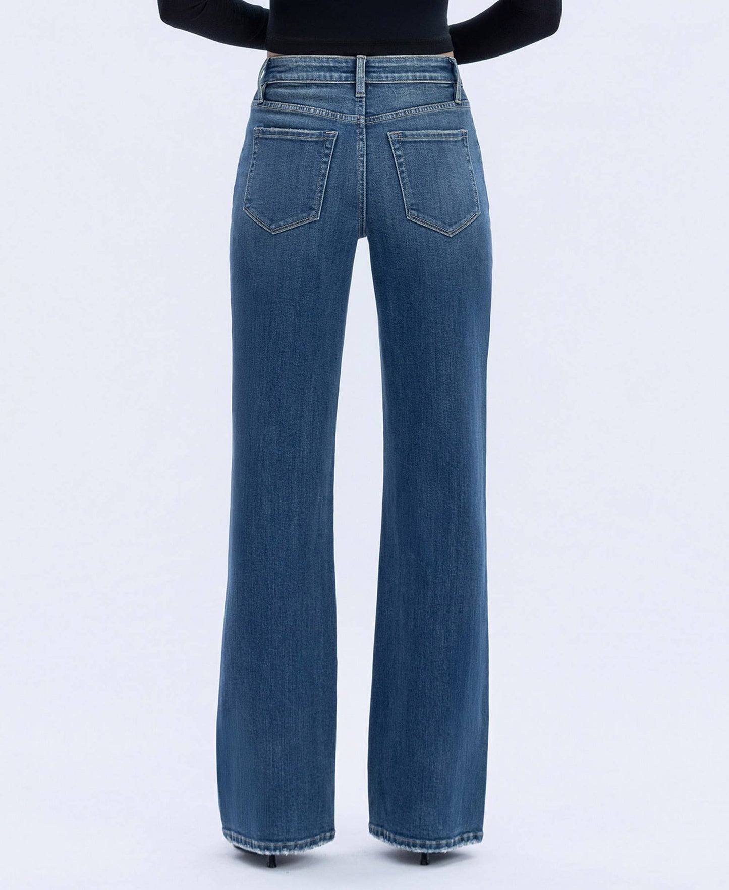 FLYING MONKEY - HIGH RISE FULL LENGTH VINTAGE FLARE JEANS F6268 FLYING MONKEY