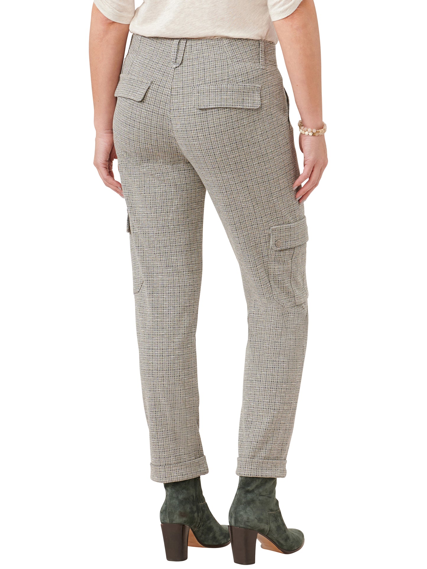 Grey Multi High Rise Utility Pant