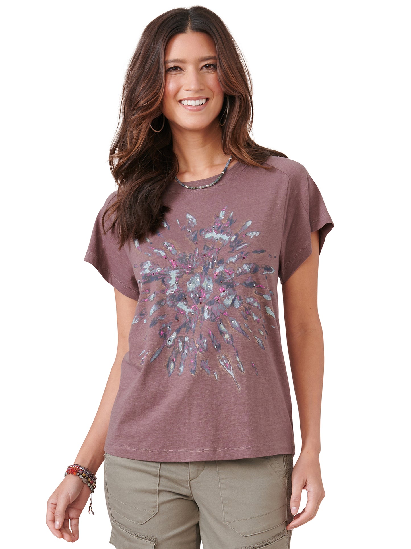 MIXED PATTERN BOYFRIEND TEE