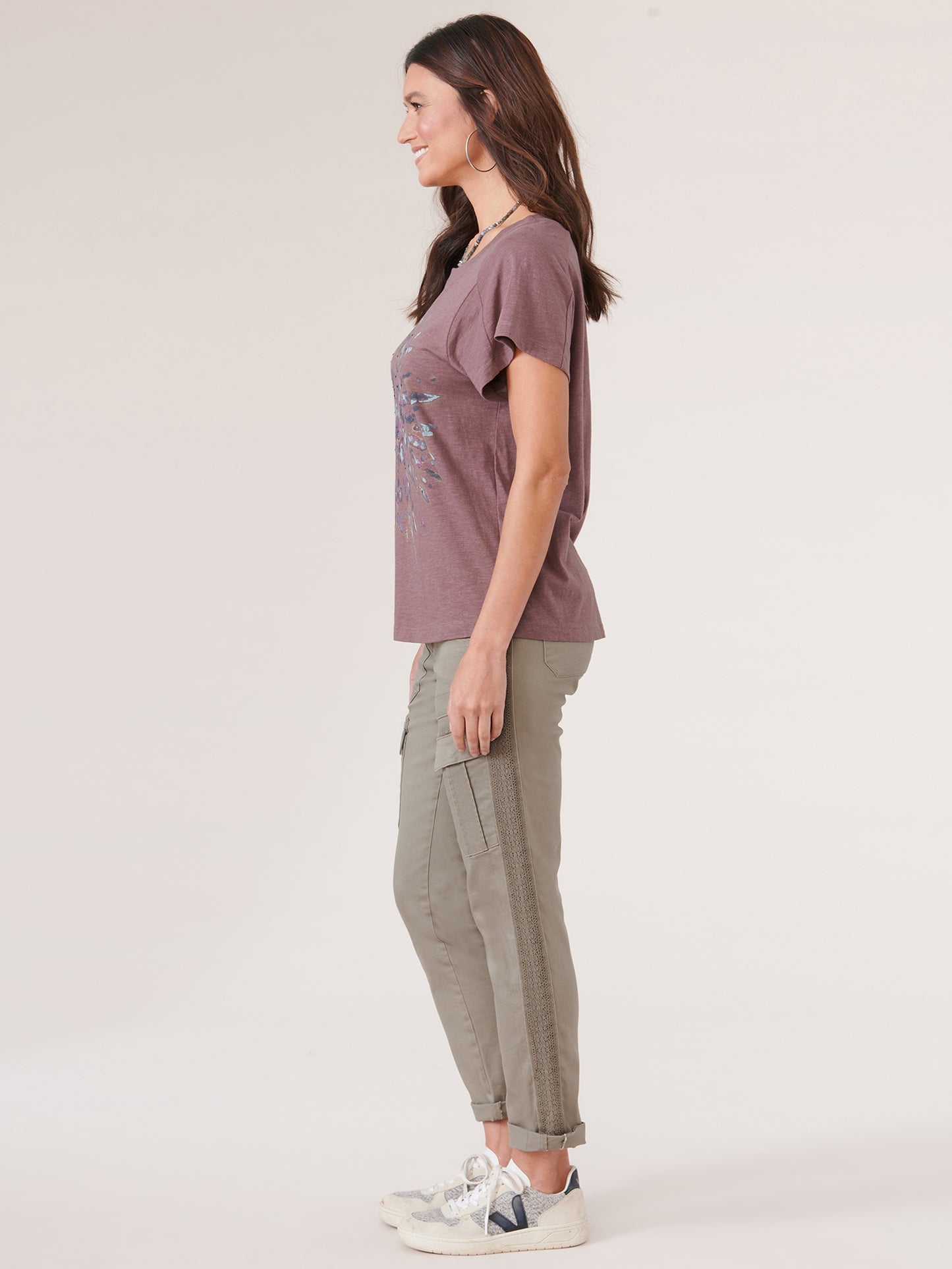 MIXED PATTERN BOYFRIEND TEE