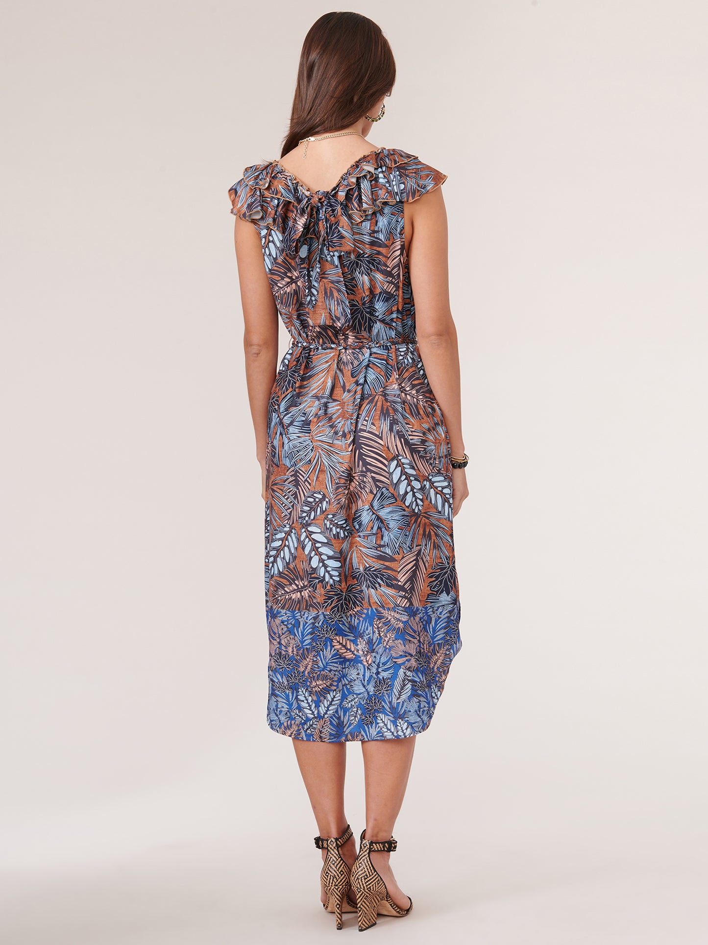 Light Pecan, Sapphire, Multi Pattern Tank Dress