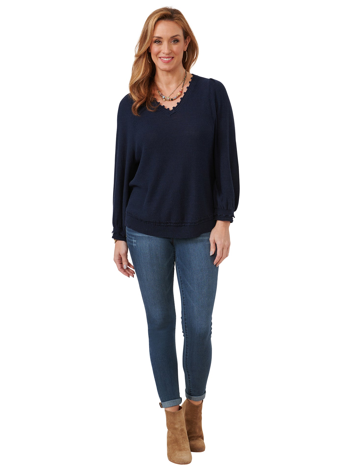Navy 3/4 Democracy Blouse