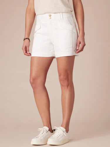 "Ab"solution® High Rise Colored 4 1/2" Inseam Utility Shorts In White Spring-Summer JOOR - Democracy