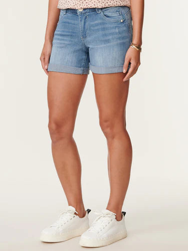 "Ab"solution 5" Inseam Light Blue Denim Short Spring-Summer JOOR - Democracy