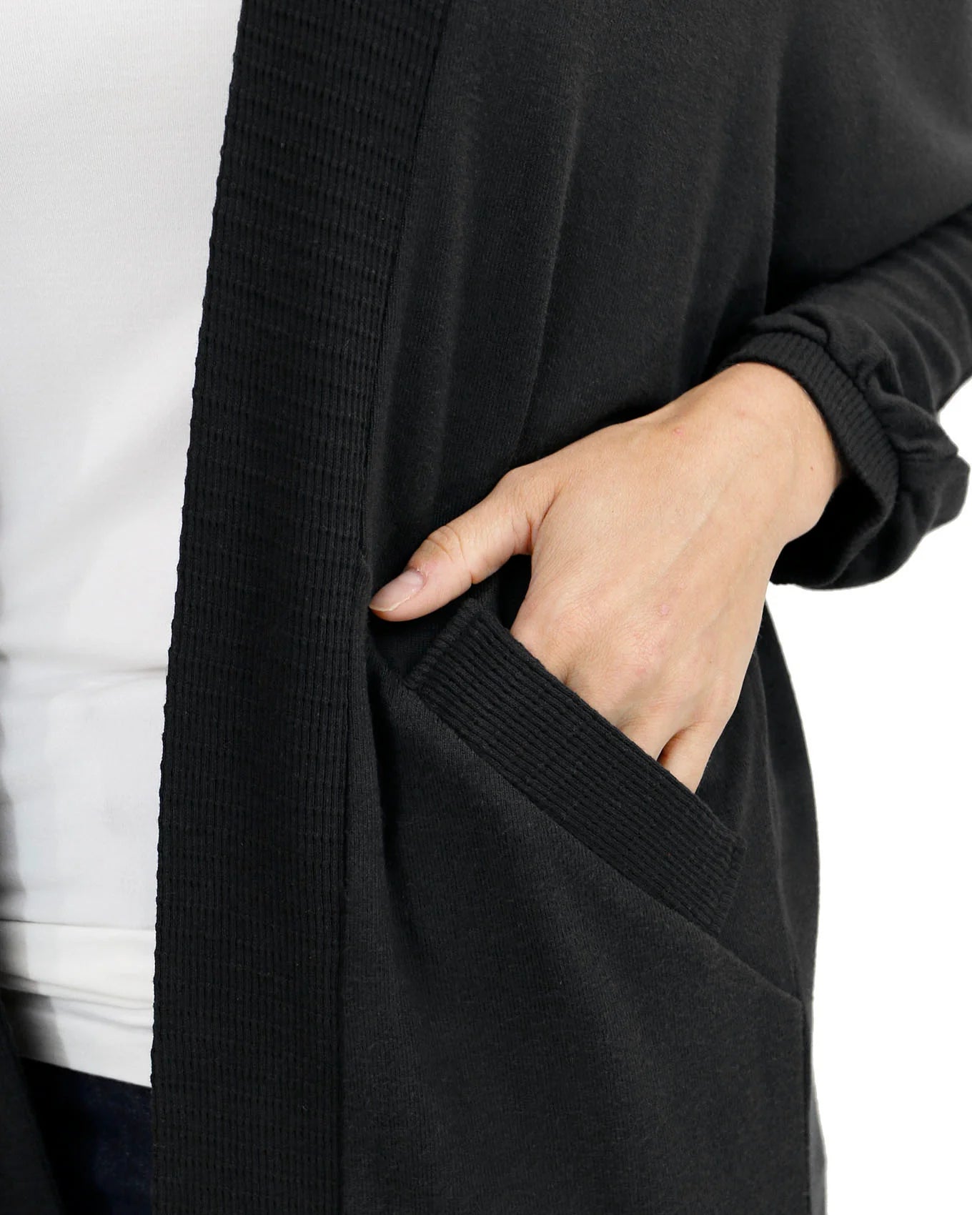 Black Buttery Soft Cocoon Cardigan