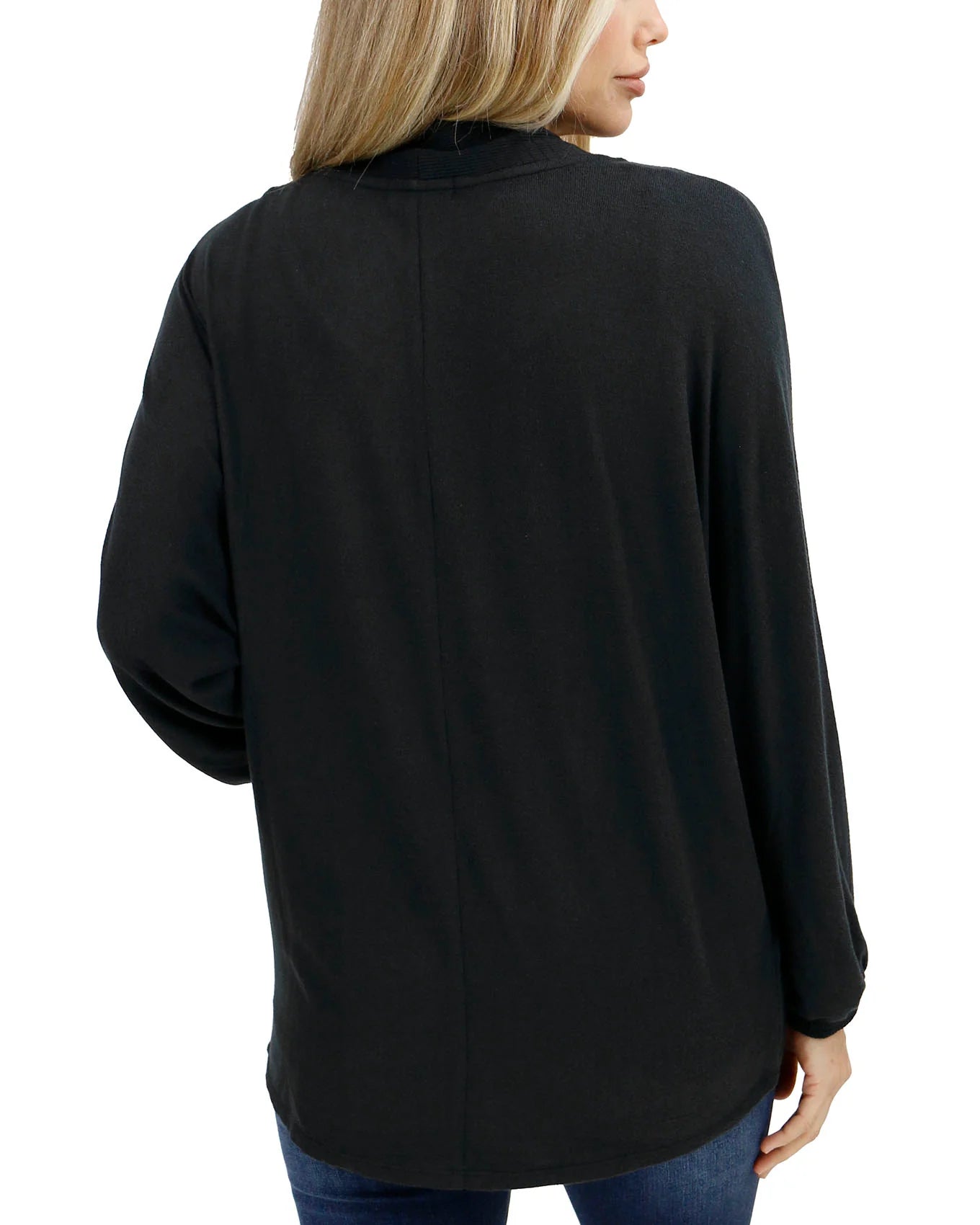 Black Buttery Soft Cocoon Cardigan