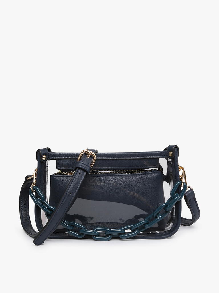 Jessica Clear Crossbody w/ Chain