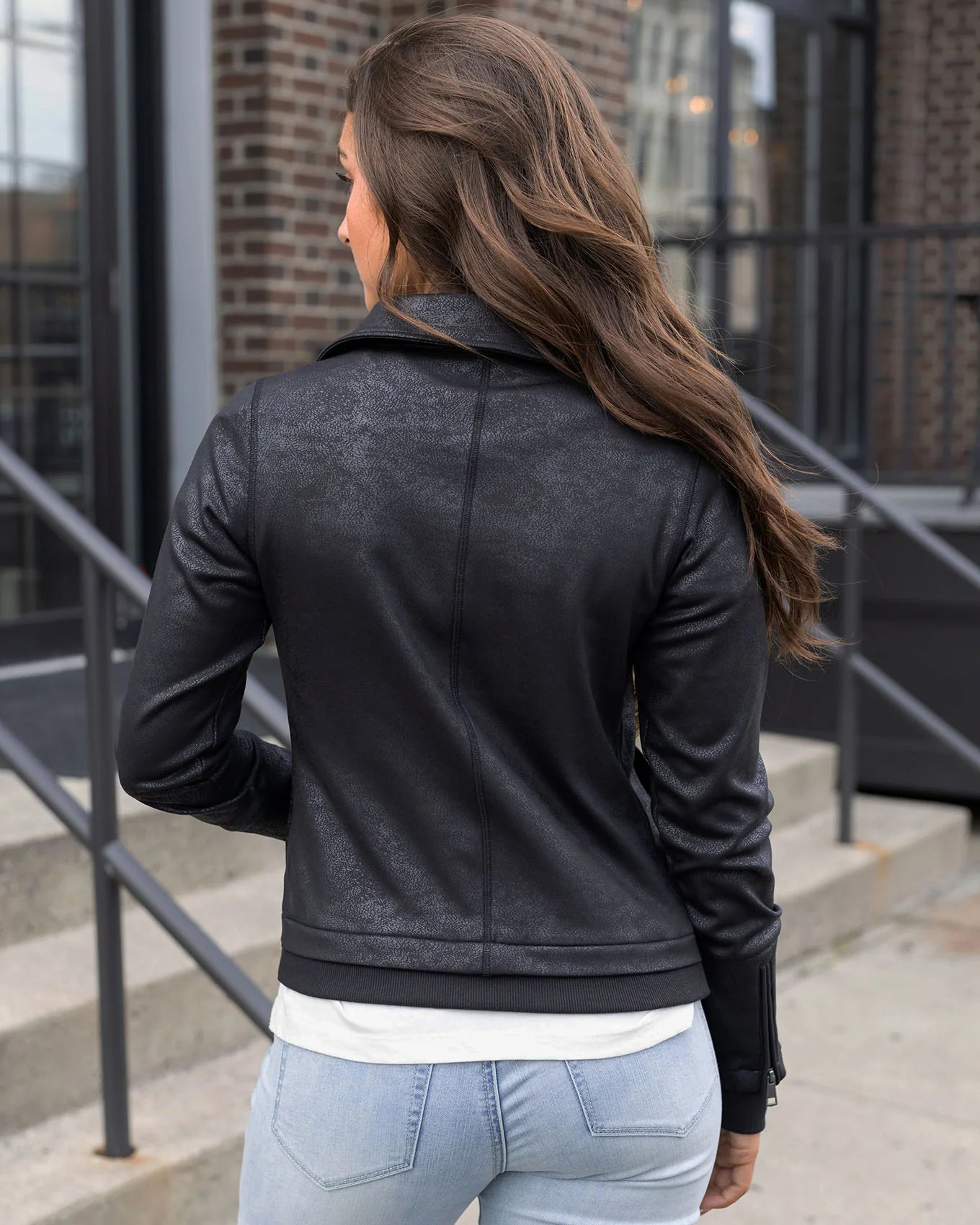 Move Free Leather-Like Moto Jacket