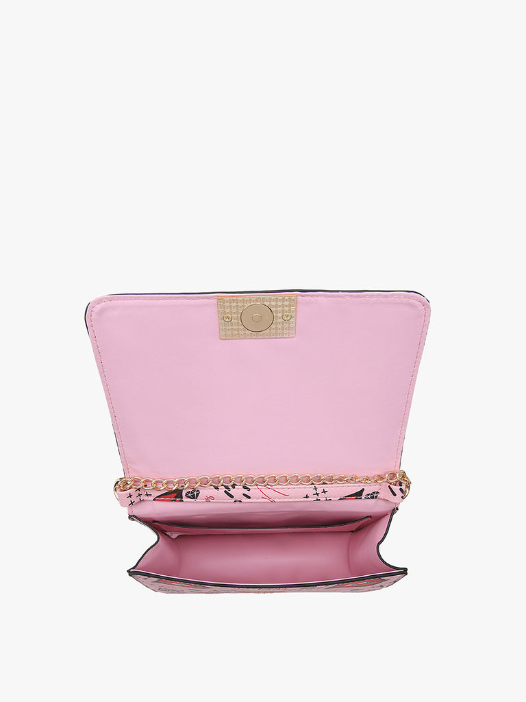Lips Print Crossbody w/ Chain