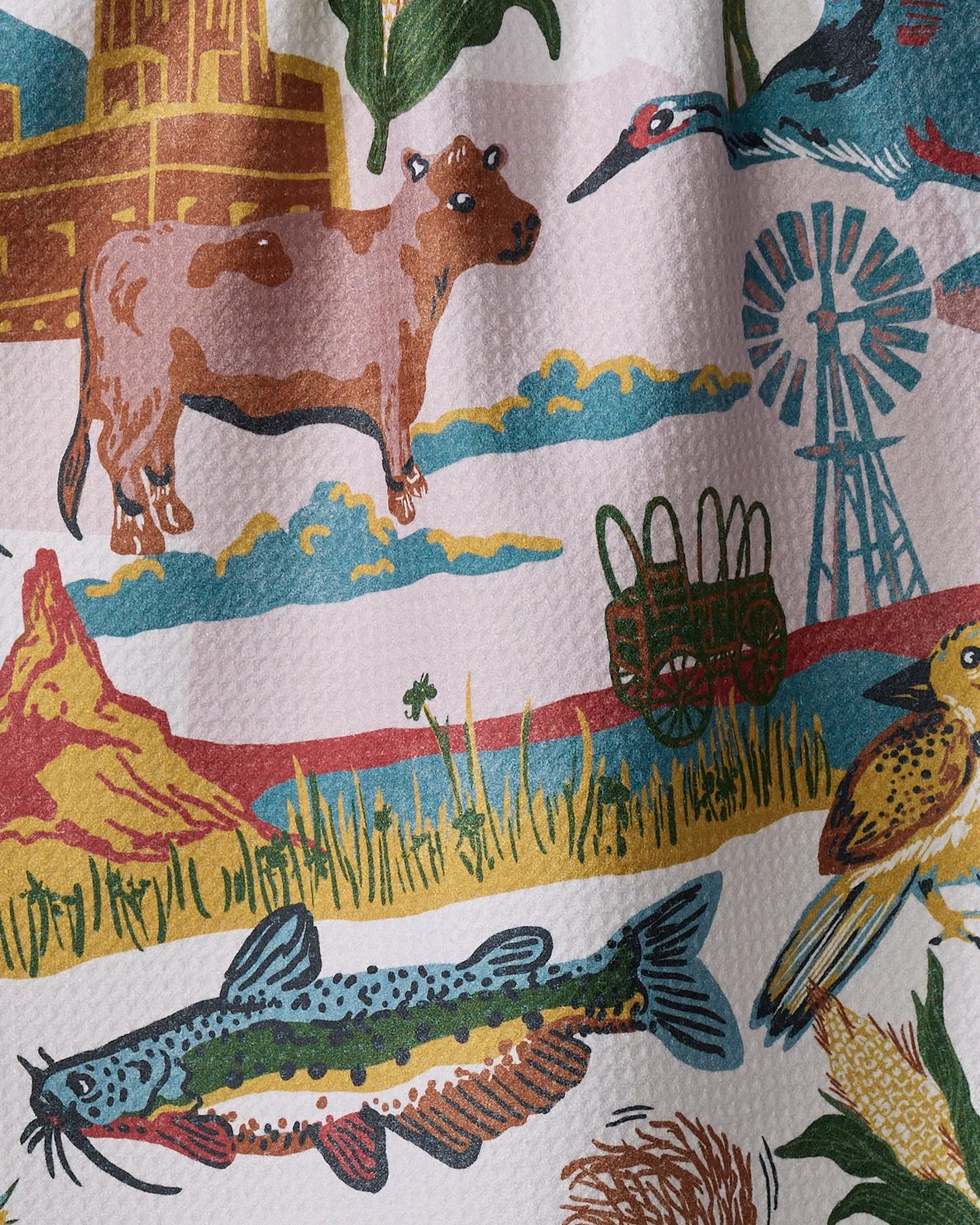 Greetings From Nebraska Kitchen Tea Towel