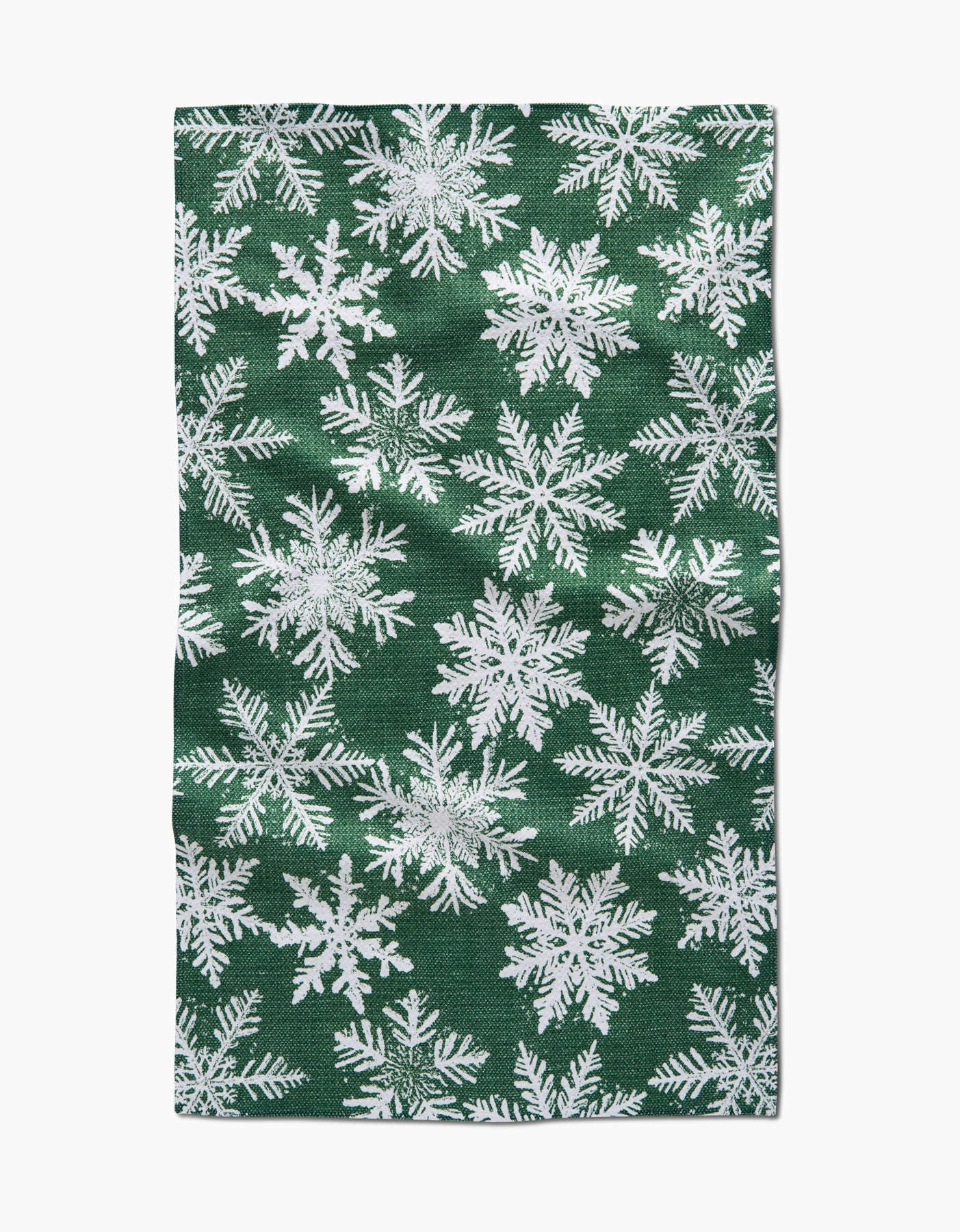 Snowy Days Green Kitchen Tea Towel