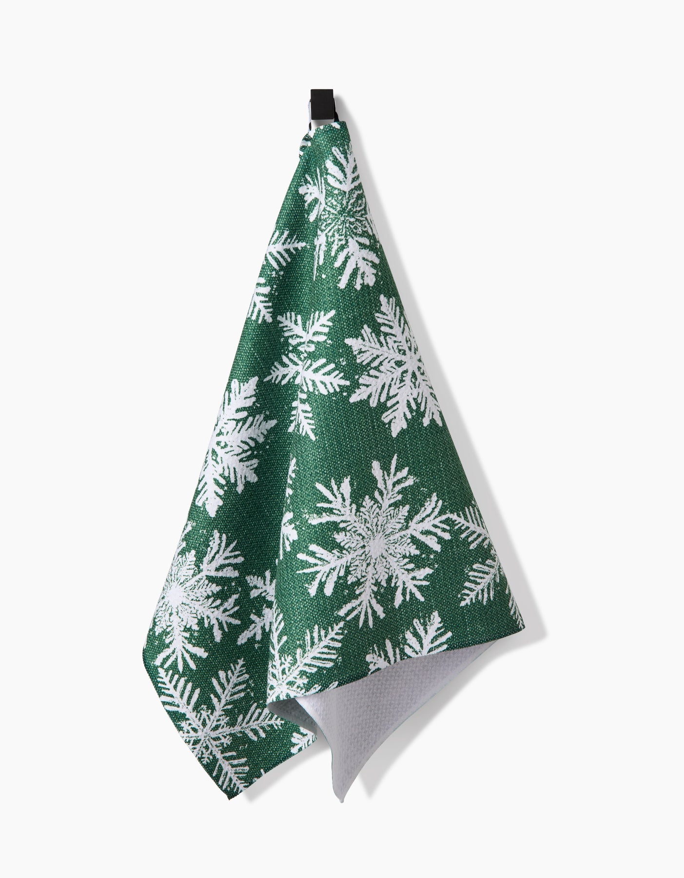 Snowy Days Green Kitchen Tea Towel